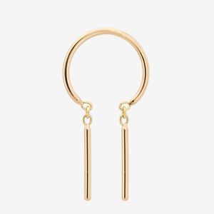 Jack and G Jewelry 14k Rose Gold Baby Chime Hoop